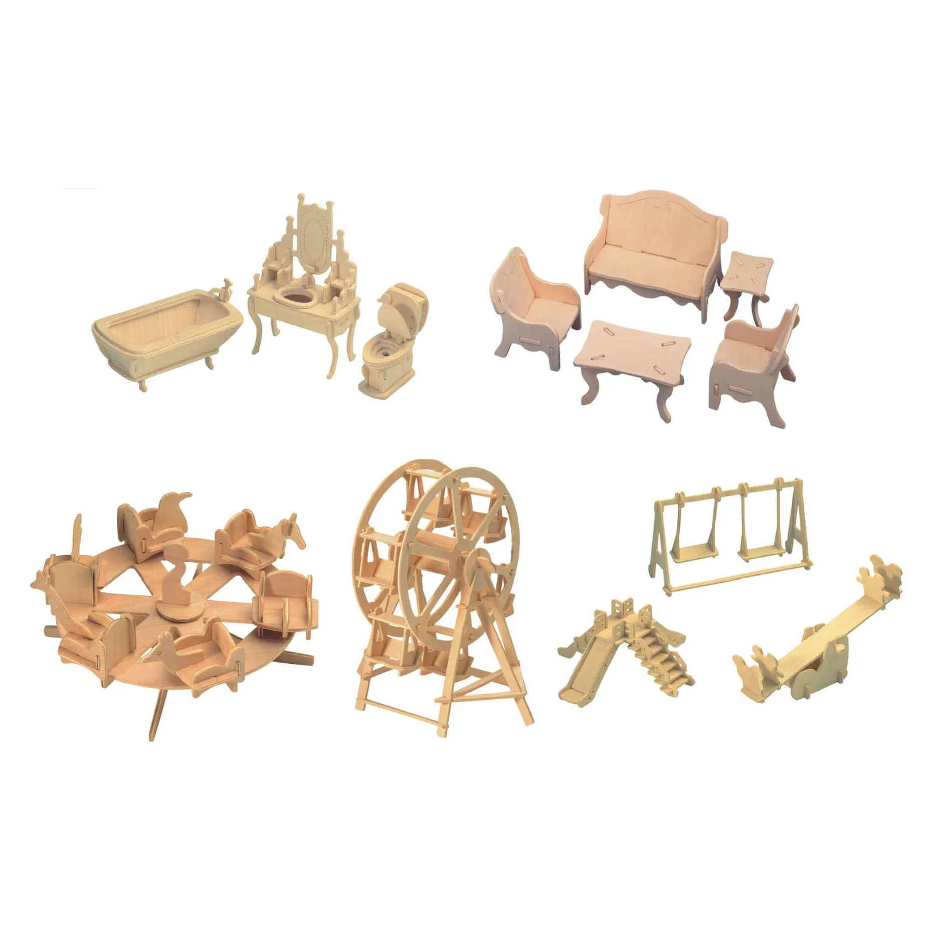 Chanycore Baby Learning Educational Wooden Toys 3D Puzzle Carousel Ferris Wheel Swing Seesaw Bathroom Sofa Kids Gifts 4319
Chanycore Baby Learning Educational Wooden Toys 3D Puzzle Carousel Ferris Wheel Swing Seesaw Bathroom Sofa Kids Gifts 4319