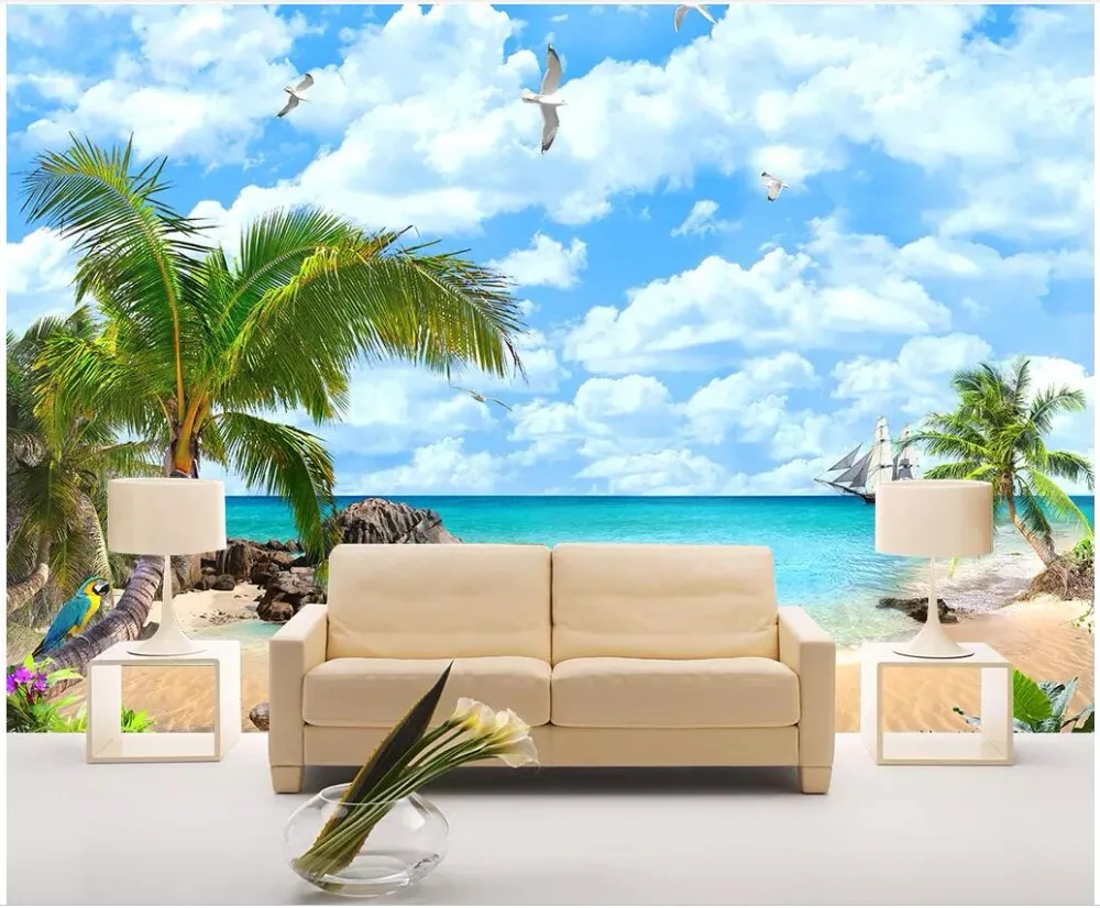 Custom photo 3d wallpaper Blue sky white clouds seascape coconut trees decor living room 3d wall murals wallpaper for walls 3 d
Custom photo 3d wallpaper Blue sky white clouds seascape coconut trees decor living room 3d wall murals wallpaper for walls 3 d