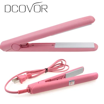 DCOVOR Mini Curls Hair Straightener Iron Pink Ceramic Electronic Chapinha Nano