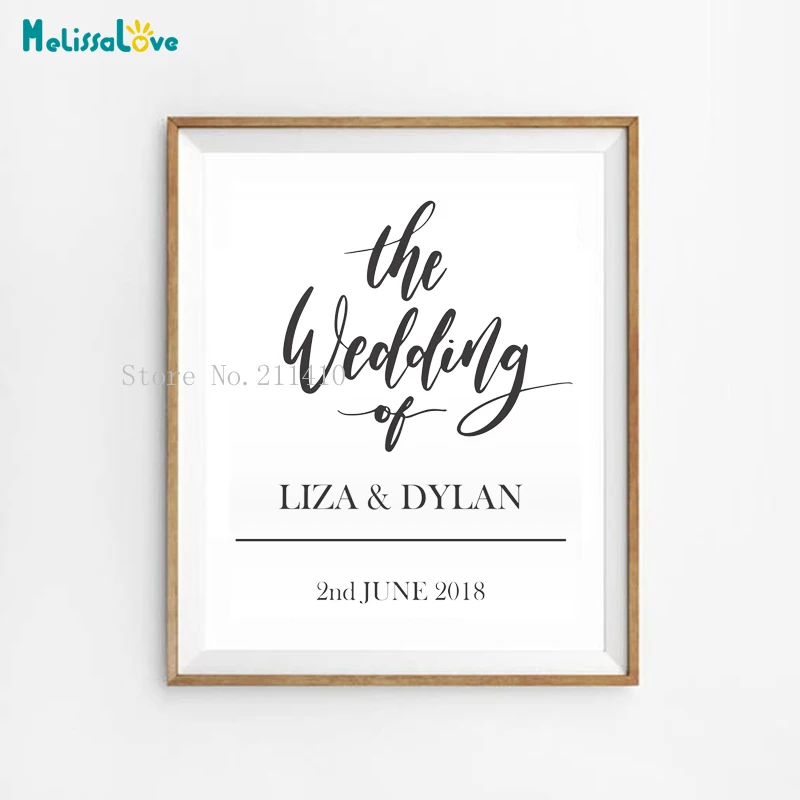 Custom Name and Date Vinyl Wall Sticker the Wedding of Newlyweds Welcome Board Decoration Poster Art Murals No Frame YT739
Custom Name and Date Vinyl Wall Sticker the Wedding of Newlyweds Welcome Board Decoration Poster Art Murals No Frame YT739