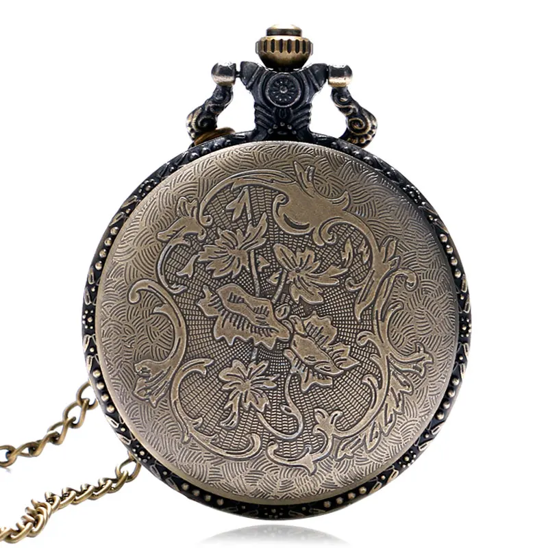 Женские и мужские карманные часы винтажная бронзовая подвеска с полым шлейфом