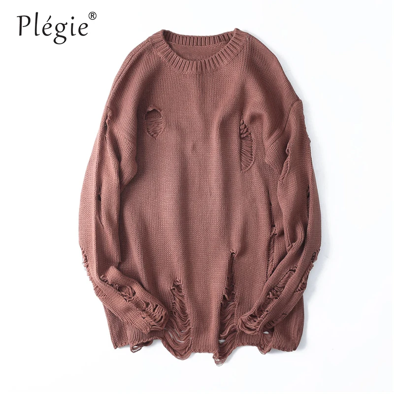 Plegie Oversize Knitted Sweaters Men Vintage Distressed Sweater Pullover Streetwear Autumn 2018 Ripped Loose Solid Sweaters
Plegie Oversize Knitted Sweaters Men Vintage Distressed Sweater Pullover Streetwear Autumn 2018 Ripped Loose Solid Sweaters