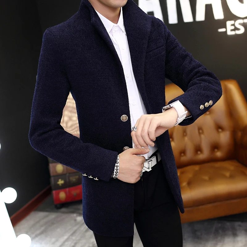 Autumn and winter men thicken woolen coat long paragraph wool suits youth self-cultivation lapel coat
Autumn and winter men thicken woolen coat long paragraph wool suits youth self-cultivation lapel coat