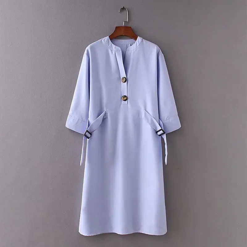2018 women vintage solid color buttons shirtdress loose three quarter sleeve kneeth dress vestidos party chic dresses DS1164
2018 women vintage solid color buttons shirtdress loose three quarter sleeve kneeth dress vestidos party chic dresses DS1164