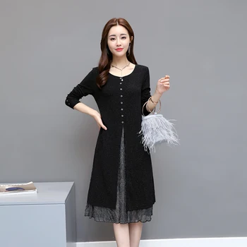 Plus Size 4XL Office Lady Dress Faux Two Piece Women Dress Long Sleeve Autumn Midi Long Dresses Loose Vestidos Female Cloth
Plus Size 4XL Office Lady Dress Faux Two Piece Women Dress Long Sleeve Autumn Midi Long Dresses Loose Vestidos Female Cloth