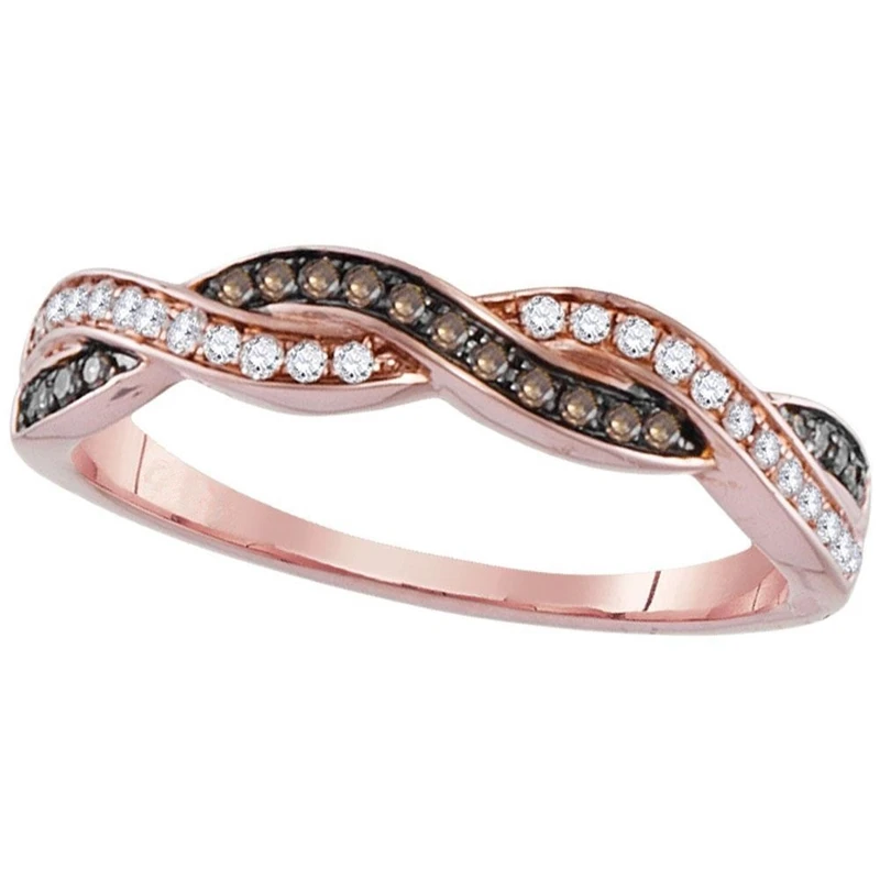 SHART Rose Gold Color Womens Chocolate Brown & White CZ Zircon Crystal Winding Wedding Band Ring Jewelry
SHART Rose Gold Color Womens Chocolate Brown & White CZ Zircon Crystal Winding Wedding Band Ring Jewelry