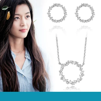 Bijoux New Arrivals Silver Color Crystal Circle Necklaces for Women Round Earrings Wedding Jewelry Pendientes Brincos
Bijoux New Arrivals Silver Color Crystal Circle Necklaces for Women Round Earrings Wedding Jewelry Pendientes Brincos