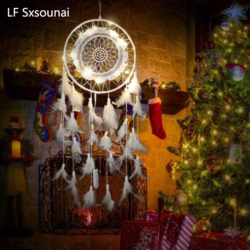 LF Sxsounai Feather Crafts Lace white Dream Catcher Wind Chimes Handmade Indian Dreamcatcher Net for Wall Hanging Car Home Deco
LF Sxsounai Feather Crafts Lace white Dream Catcher Wind Chimes Handmade Indian Dreamcatcher Net for Wall Hanging Car Home Deco