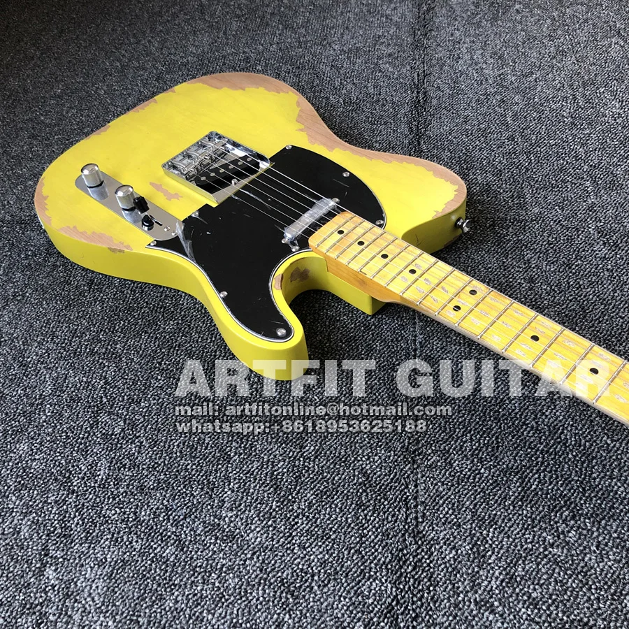 relic vintage cream solid body custom telecaster guitar (5)