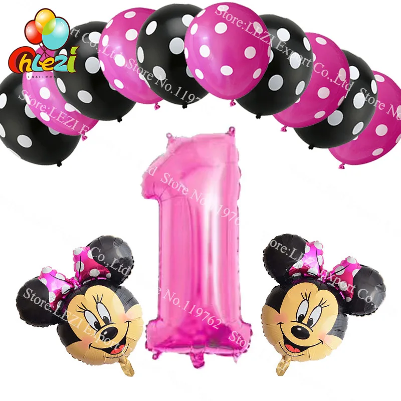 13pcs Baby shower Number 1 year Balloons Minnie Mickey Birthday Party Decor Supplies Polka dot latex balloon Kids Toys Pink Blue
13pcs Baby shower Number 1 year Balloons Minnie Mickey Birthday Party Decor Supplies Polka dot latex balloon Kids Toys Pink Blue