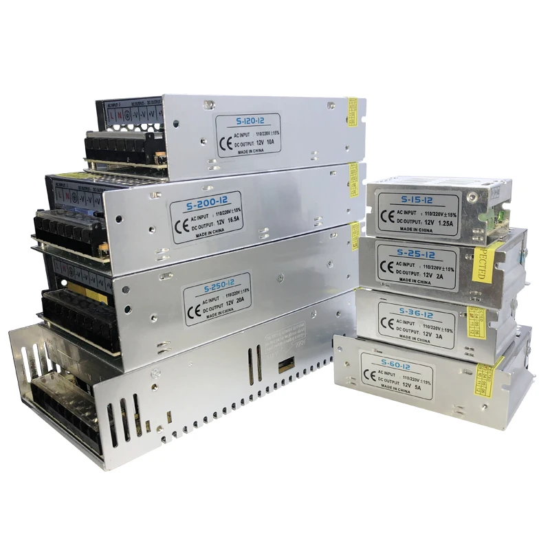 Power Supply DC 12V 1A 2A 3A 5A 10A 16.5A 20A 30A Lighting Transformer For LED Strip Light Switching Power Adapter Driver
Power Supply DC 12V 1A 2A 3A 5A 10A 16.5A 20A 30A Lighting Transformer For LED Strip Light Switching Power Adapter Driver