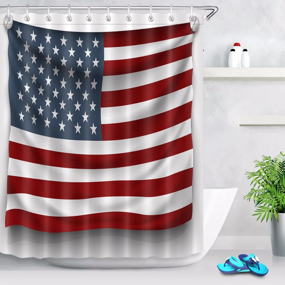 American Flag Shower Curtain Stripe Star Bathroom White Waterproof Washable Mildew Resistant Polyester Fabric for Bathtub Decor
American Flag Shower Curtain Stripe Star Bathroom White Waterproof Washable Mildew Resistant Polyester Fabric for Bathtub Decor