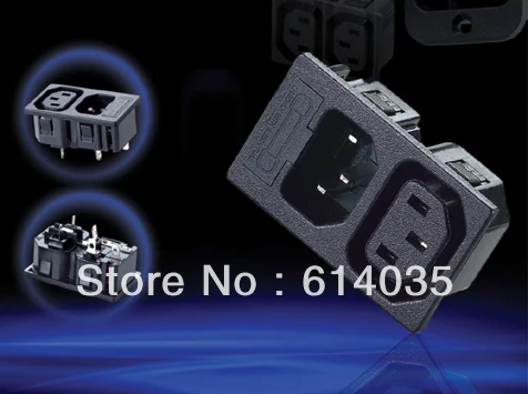 

20 pcs/lot WD-201 IEC C13 Male C14 Female Power Socket Adapter Plug AC 250V 10A/15A w Fuse Holder