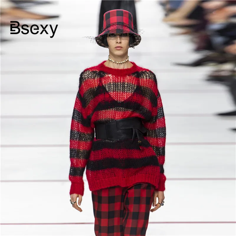 Autumn Women Oversized Sweater 2019 Runway Streetwear Loose Mesh knitted Shirt Lazy Oaf Striped Pullover Sweaters Ladies Jumper
Autumn Women Oversized Sweater 2019 Runway Streetwear Loose Mesh knitted Shirt Lazy Oaf Striped Pullover Sweaters Ladies Jumper