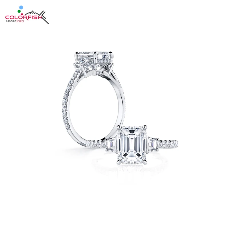 COLORFISH Luxury 3 Carat Engagement Rings For Women Wedding Jewelry Rectangle SONA NSCD 925 Sterling Silver Female Finger Ring
COLORFISH Luxury 3 Carat Engagement Rings For Women Wedding Jewelry Rectangle SONA NSCD 925 Sterling Silver Female Finger Ring