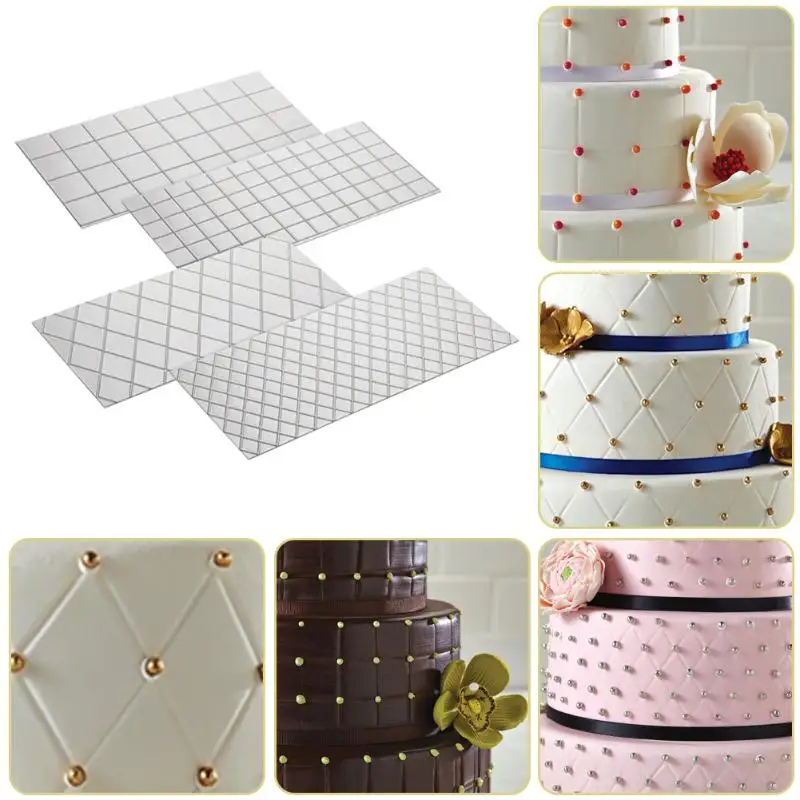 4pc/Set Fondant Imprint Baking Mat Grid Transparent Texture Mat Cake Border Decorating Tools Cake Mold Fondant Cutter Cake Tools
4pc/Set Fondant Imprint Baking Mat Grid Transparent Texture Mat Cake Border Decorating Tools Cake Mold Fondant Cutter Cake Tools