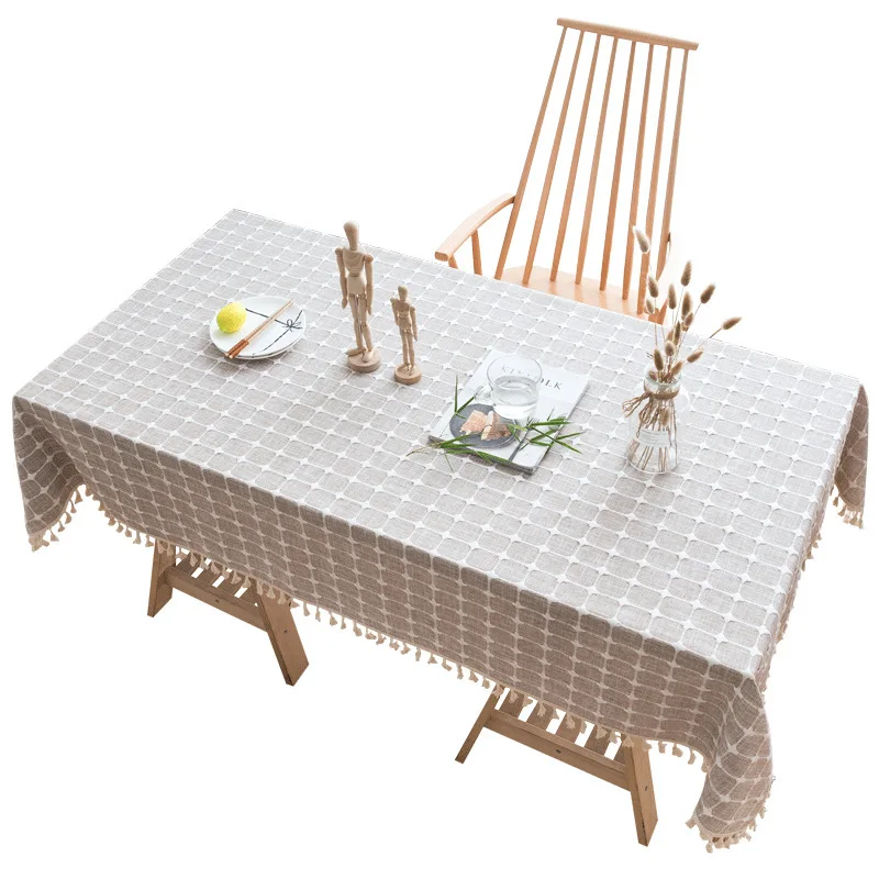 New Plaid Decorative Linen Tablecloth With Tassel Waterproof Oilproof Thick Rectangular Wedding Table Cover Dining Table Cloth
New Plaid Decorative Linen Tablecloth With Tassel Waterproof Oilproof Thick Rectangular Wedding Table Cover Dining Table Cloth
