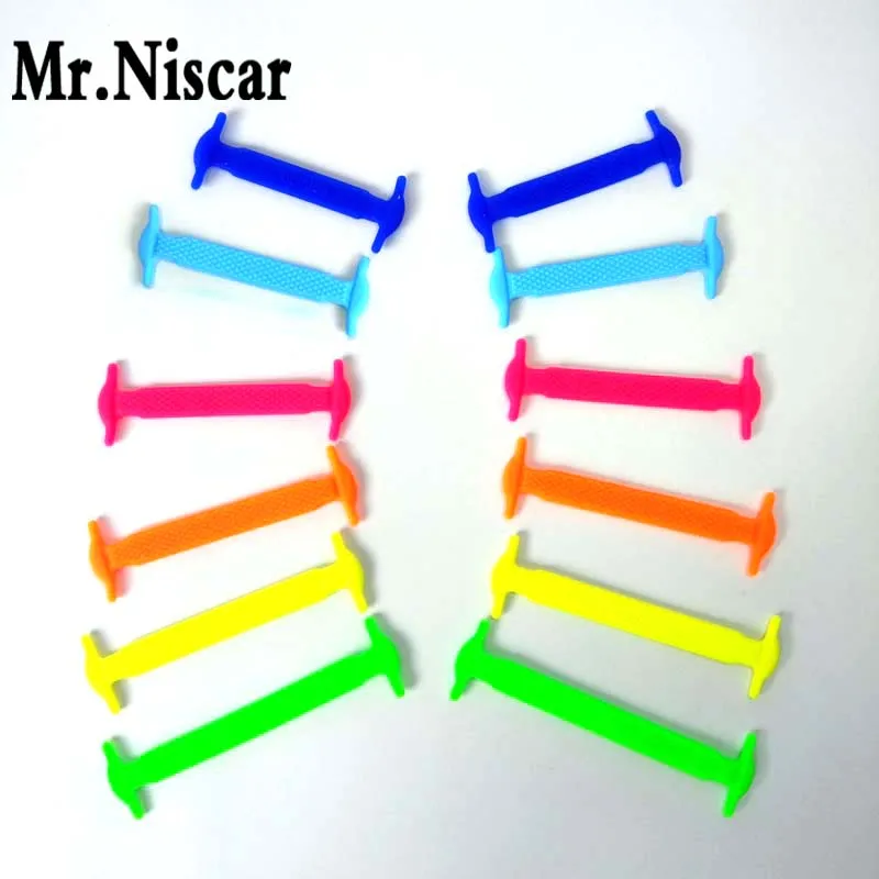 Image Mr.Niscar 1Set 12Pcs New Design Children No Tie Rubber Elastic Shoelace Sneaker Shoe Laces Running Shoelaces Athletic Shoe Laces