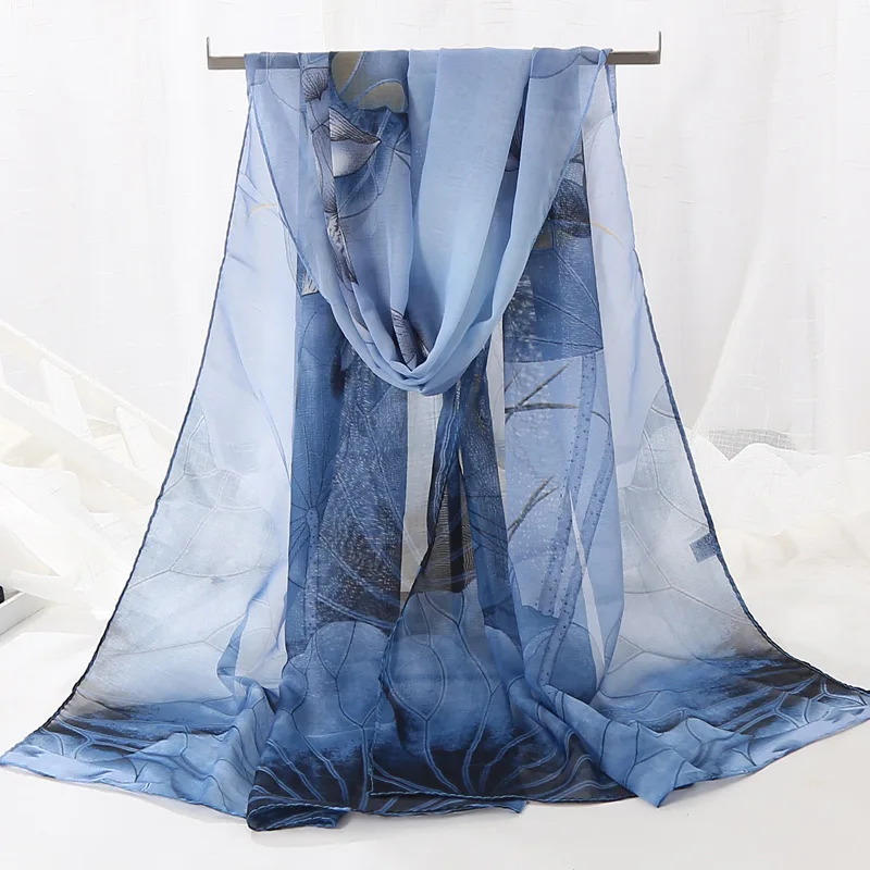Fashion Thin Scarves Air Conditioner Georgette Silk Scarves Lotus Floral Printed Long Beach Shawl Towel Summer Sunscreen Wraps
Fashion Thin Scarves Air Conditioner Georgette Silk Scarves Lotus Floral Printed Long Beach Shawl Towel Summer Sunscreen Wraps