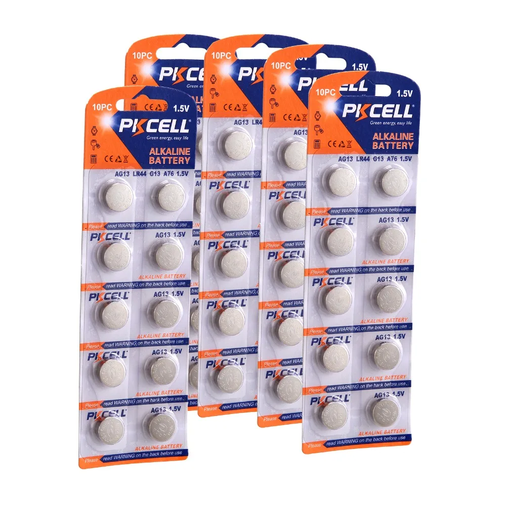 50 Pcs PKCELL 1.5V Coin/Button Cell Battery AG13/G13/A76/LR44 Single Use Battery
50 Pcs PKCELL 1.5V Coin/Button Cell Battery AG13/G13/A76/LR44 Single Use Battery