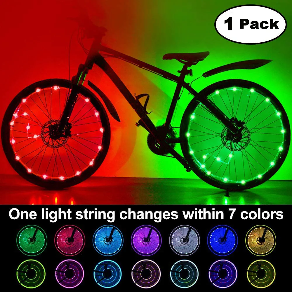 Battery Operated Bicycle LED Strip Lights Waterproof Wheel Frame Lamp 8 Mode New