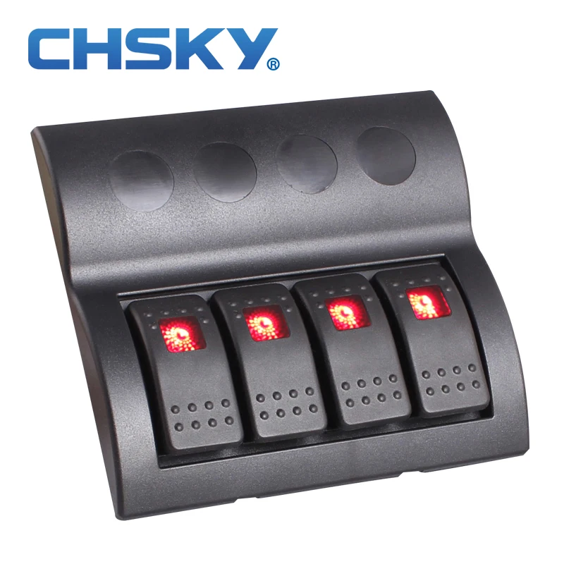CHSKY 1 Set 4 Gang 12v 24v Red Led Car Marine Boat Rocker Switch Panel Circuit Breakers Overload Protected Car Switch Panel
CHSKY 1 Set 4 Gang 12v 24v Red Led Car Marine Boat Rocker Switch Panel Circuit Breakers Overload Protected Car Switch Panel