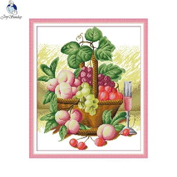 Joy Sunday Chinese Cross Stitch kits Rich Fruit Basket DMC 14CT 11CT Cotton Fabric Hotel Home Decor Painting Factory Wholesale
Joy Sunday Chinese Cross Stitch kits Rich Fruit Basket DMC 14CT 11CT Cotton Fabric Hotel Home Decor Painting Factory Wholesale