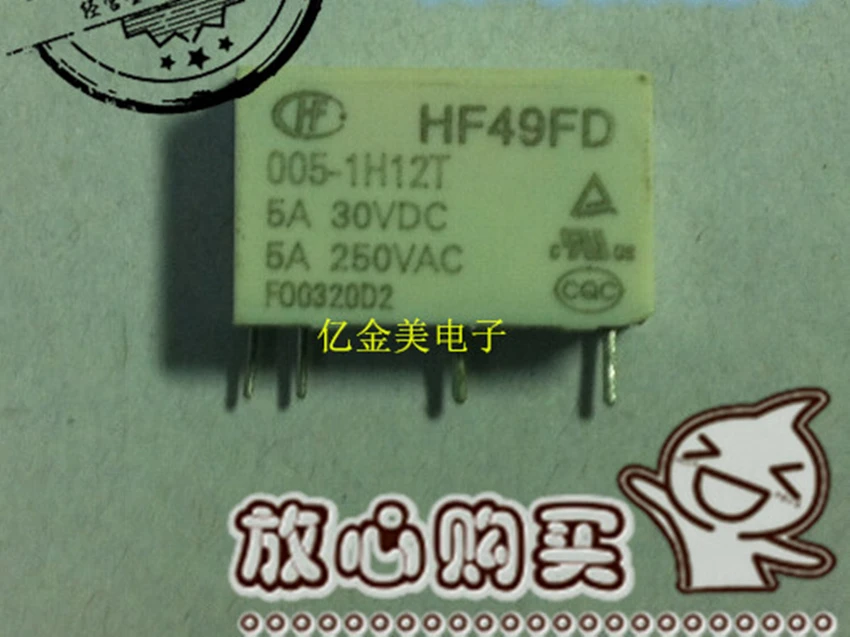 Реле HF49FD 005-1H12TF 4-контактный 5VDC HF49FD-005-1H12 | Обустройство дома
