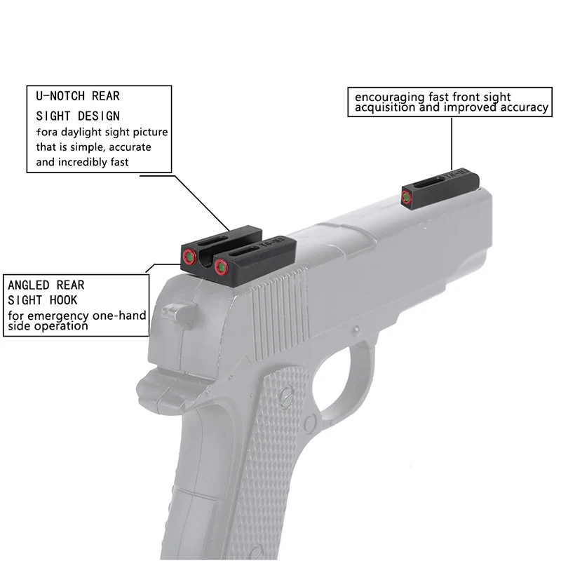Real Red green Fiber Optic Front with Combat Rear Sights focus-lock for Glock high quantity
Real Red green Fiber Optic Front with Combat Rear Sights focus-lock for Glock high quantity