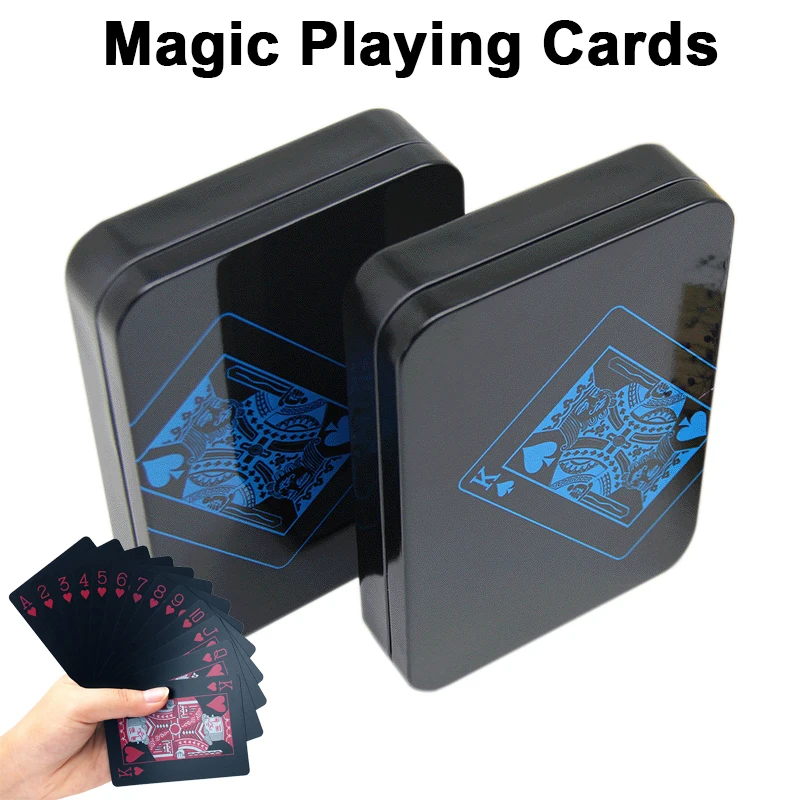 Magic Iron Box Poker Black PVC Plastic Waterproof Plastic Deck Playing Cards Set Personality Flower Cutting for Card Game Tools
Magic Iron Box Poker Black PVC Plastic Waterproof Plastic Deck Playing Cards Set Personality Flower Cutting for Card Game Tools