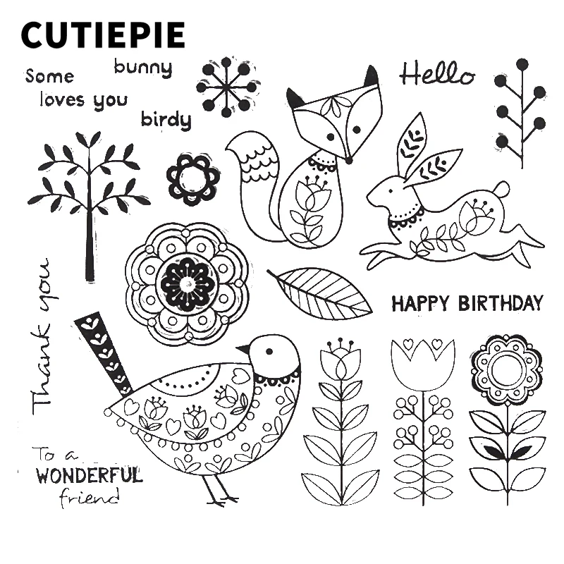 Flower Fox Rabbit Bird Transparent Clear Rubber Stamps for Scrapbooking Photo Album Embossing Folder Maker Decorative Templates
Flower Fox Rabbit Bird Transparent Clear Rubber Stamps for Scrapbooking Photo Album Embossing Folder Maker Decorative Templates