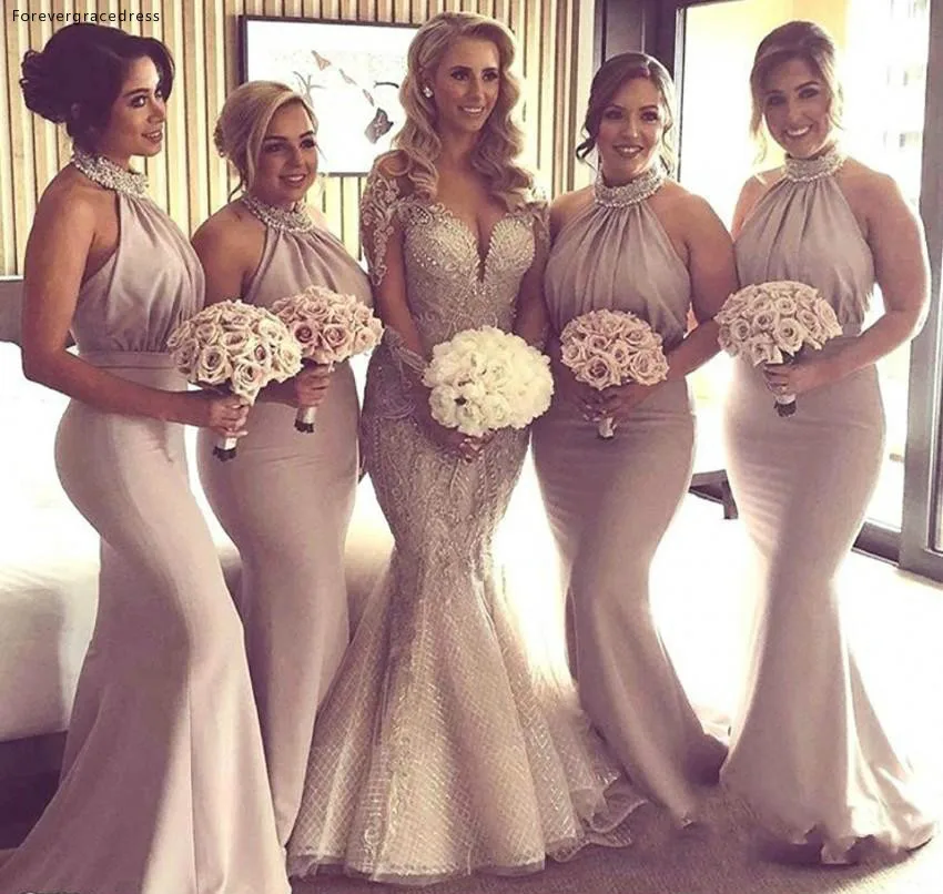 Halter Neck Bridesmaid Dresses Mermaid Long Summer Country Garden Wedding Party Guest Maid of Honor Gowns Plus Size Custom Made
Halter Neck Bridesmaid Dresses Mermaid Long Summer Country Garden Wedding Party Guest Maid of Honor Gowns Plus Size Custom Made