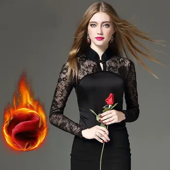 American Style 2017 New Arrival Women's Fashion Slim Lace Patchwork Under Shirt Female Formal Hollow Velvet Fleece T-shirt Top
American Style 2017 New Arrival Women's Fashion Slim Lace Patchwork Under Shirt Female Formal Hollow Velvet Fleece T-shirt Top