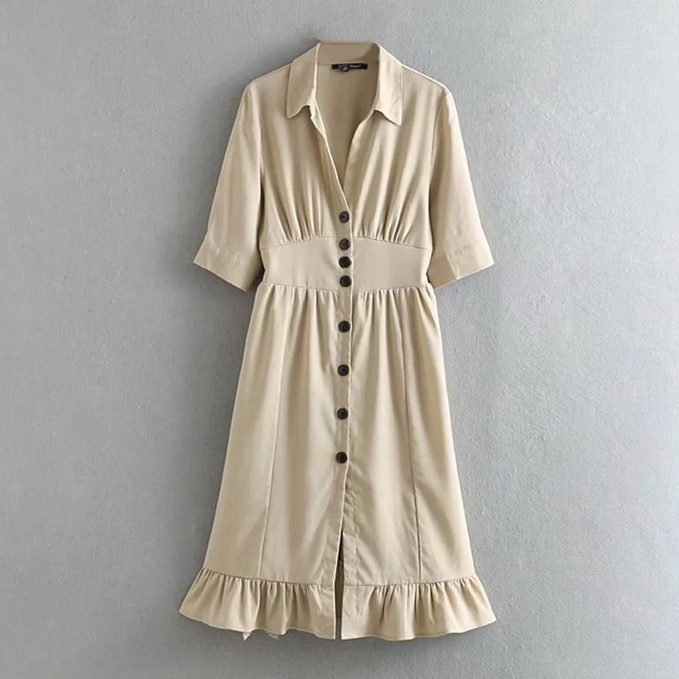 Women Casual Summer Shirts Dress Half Sleeve Buttons Tunic Slim Elegant Dresses for Women Female Cotton Linen Dress vestidos
Women Casual Summer Shirts Dress Half Sleeve Buttons Tunic Slim Elegant Dresses for Women Female Cotton Linen Dress vestidos