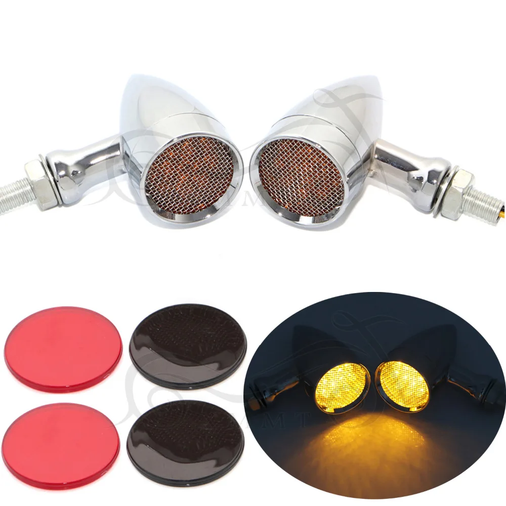 Chrome Bullet Grill Turn Signal Light Indicator Blinker Amber 10mm for Honda Yamaha Harley Bobber Chopper Custom
Chrome Bullet Grill Turn Signal Light Indicator Blinker Amber 10mm for Honda Yamaha Harley Bobber Chopper Custom