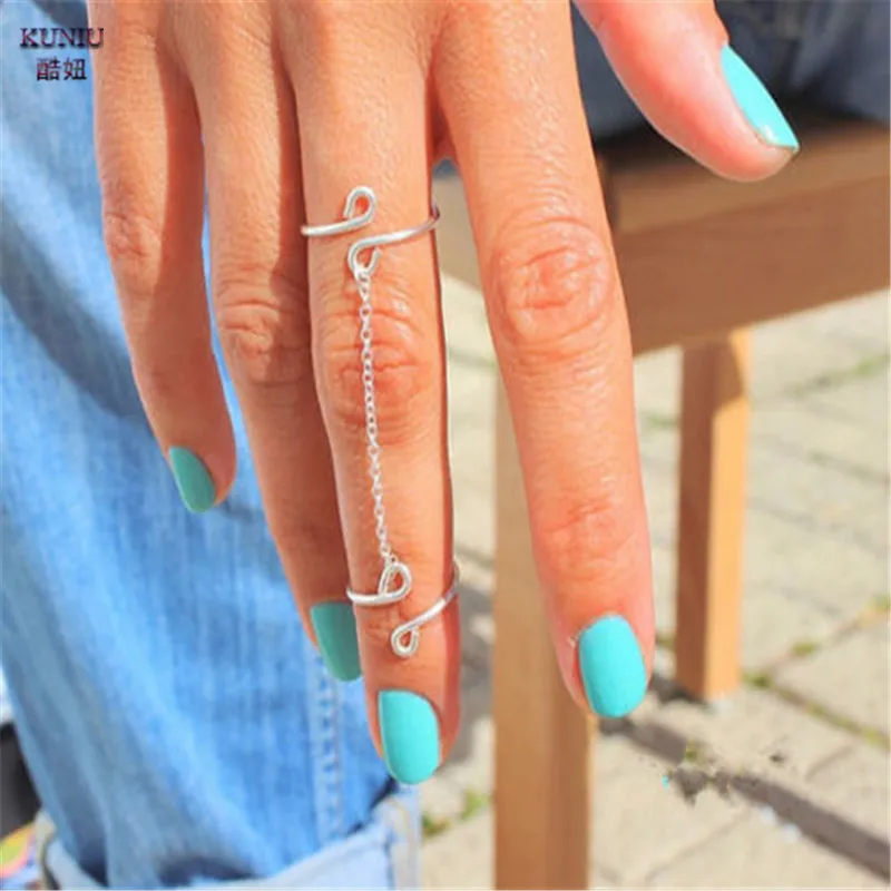 KUNIU Women's Rings Fashion Silver Plated Ring with Chain Thin Simple Chain Link Charm Double Ring Hot
KUNIU Women's Rings Fashion Silver Plated Ring with Chain Thin Simple Chain Link Charm Double Ring Hot