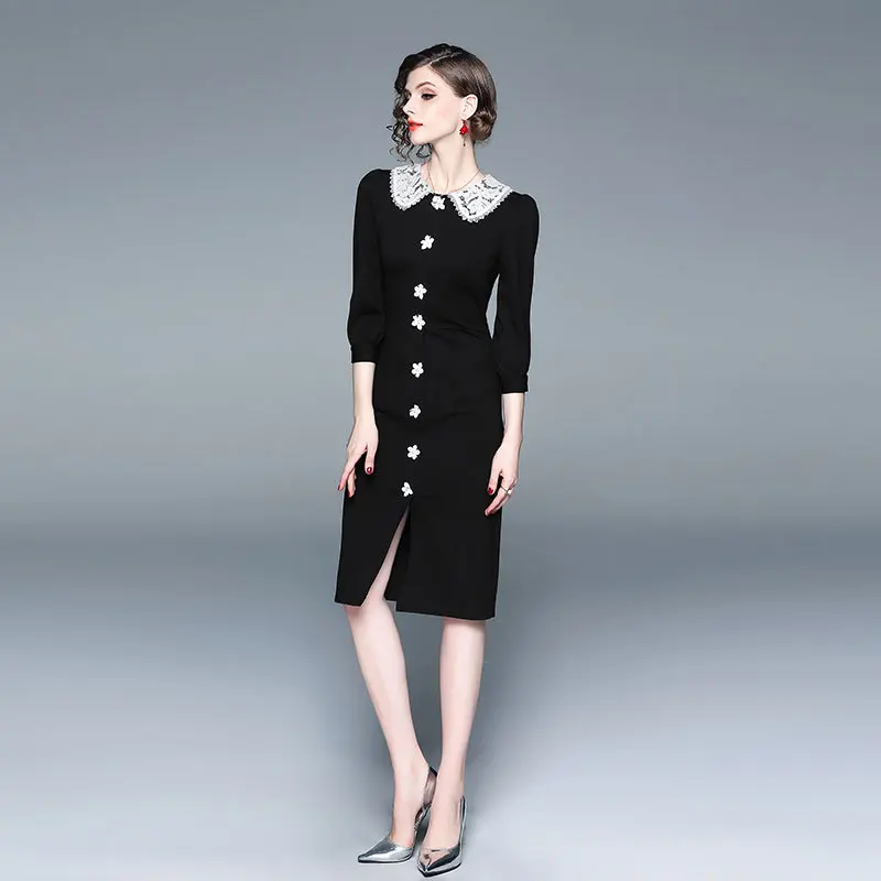 Lace Patchwork Floral 3/4 Sleeve Tunic Package Hip Pencil Dress Women Elegant Vintage Office Party Fashion Dress Lady Clothing
Lace Patchwork Floral 3/4 Sleeve Tunic Package Hip Pencil Dress Women Elegant Vintage Office Party Fashion Dress Lady Clothing