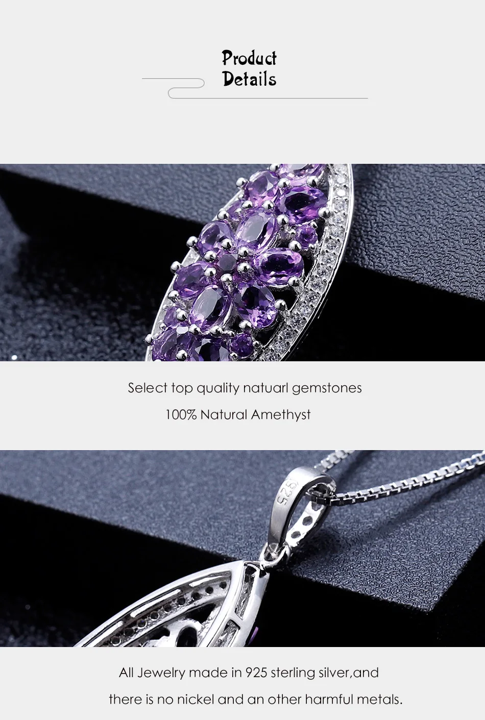 Oval Amethyst Healing Necklace