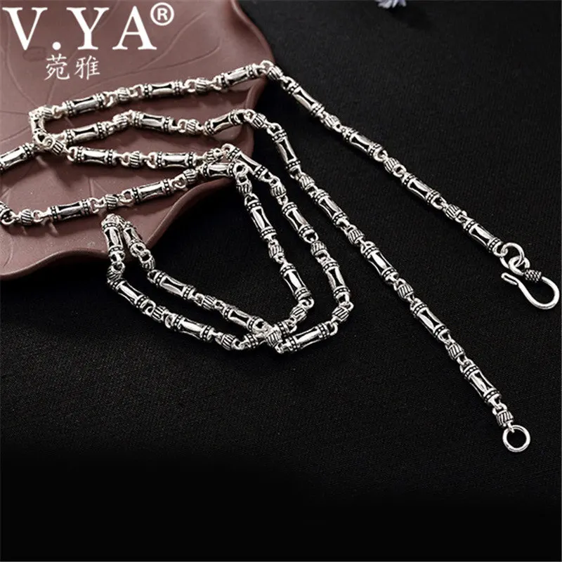 V.YA 3.5mm Solid 925 Sterling Silver Chain Long Bamboo Shape Women Men Chains Necklaces Silver Jewelry for Male Men's Gift
V.YA 3.5mm Solid 925 Sterling Silver Chain Long Bamboo Shape Women Men Chains Necklaces Silver Jewelry for Male Men's Gift