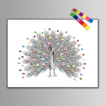 Creative Fingerprints Signature DIY Beautiful Peacock Guest Book For Wedding Decoration Souvenir Baby Shower Birthday Party
Creative Fingerprints Signature DIY Beautiful Peacock Guest Book For Wedding Decoration Souvenir Baby Shower Birthday Party