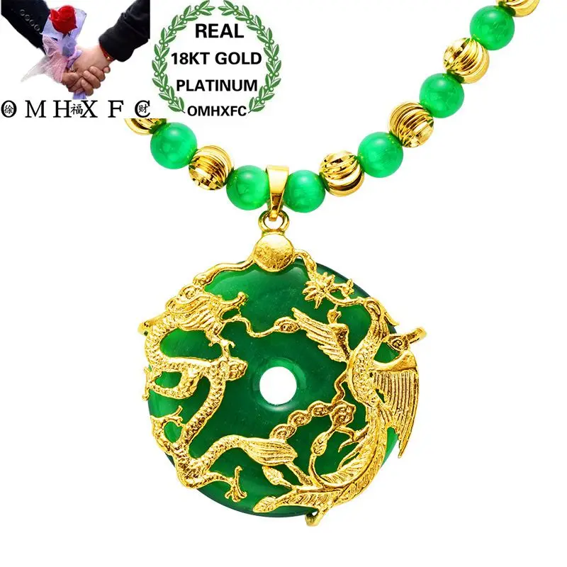MHXFC Wholesale European Fashion Man Male Party Wedding Gift Dragon Phoenix Green Opal Real 18KT Gold Pendant Necklace NL159
MHXFC Wholesale European Fashion Man Male Party Wedding Gift Dragon Phoenix Green Opal Real 18KT Gold Pendant Necklace NL159