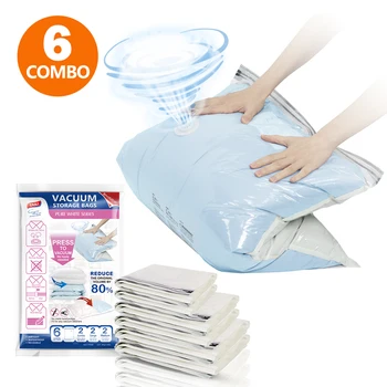 TAILI 6PCS Vacuum Storage Bags For Clothes Organizer No Need Tools Hand Pressure For Travel Saving Space Bags Jacket/Sweater
TAILI 6PCS Vacuum Storage Bags For Clothes Organizer No Need Tools Hand Pressure For Travel Saving Space Bags Jacket/Sweater