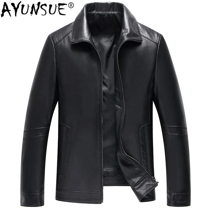 AYUNSUE Men's Genuine Leather Jacket Autumn Winter Men Sheepskin Coat Mens and Chaqueta Hombre Z181113 MY1228 | Мужская одежда