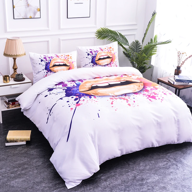 ZEIMON Home Textiles Sexy Lips Fashion Design Bedding Set 3pcs Duvet Cover Pillowcase 3D Printing For Bedroom Decor
ZEIMON Home Textiles Sexy Lips Fashion Design Bedding Set 3pcs Duvet Cover Pillowcase 3D Printing For Bedroom Decor