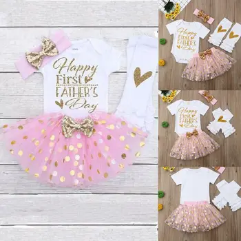 Newborn Baby Girl Clothes 1st Father's Day Bodysuit Cute Princess Tutu Skrit Headband Pair Leg Warmers 4pcs Outfits Clothes
Newborn Baby Girl Clothes 1st Father's Day Bodysuit Cute Princess Tutu Skrit Headband Pair Leg Warmers 4pcs Outfits Clothes