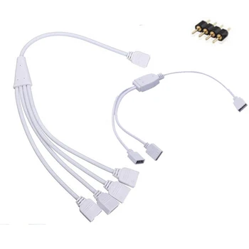 4pin Extension RGB RGBW connector 1 to 2/3/4 Female Connector Splitter Extend Wire Cable Cord for 3528 5050 RGB LED strip light
4pin Extension RGB RGBW connector 1 to 2/3/4 Female Connector Splitter Extend Wire Cable Cord for 3528 5050 RGB LED strip light