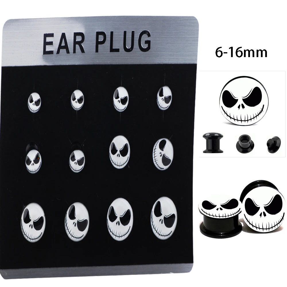 Фото JUNLOWPY Acrylic Logo Internally Threaded Screw Ear Plugs Flesh Tunnels Body Jewelry Piercing Earring Expanders Stretchers 60pcs | Украшения