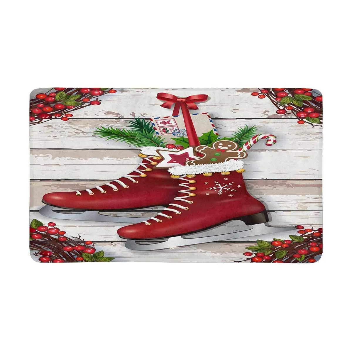 Christmas with Winter Vintage Skates Front Door Mat Welcome Doormat for Home, Indoor, Entrance, Kitchen, Patio
Christmas with Winter Vintage Skates Front Door Mat Welcome Doormat for Home, Indoor, Entrance, Kitchen, Patio
