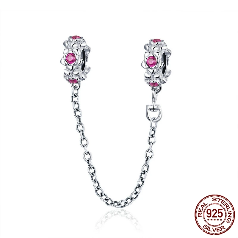 MYBEBOA 925 Sterling Silver Fairy Flower Garland Pink CZ Safety chain Stopper fit Original Pandora Bracelet DIY Charms Jewelry
MYBEBOA 925 Sterling Silver Fairy Flower Garland Pink CZ Safety chain Stopper fit Original Pandora Bracelet DIY Charms Jewelry
