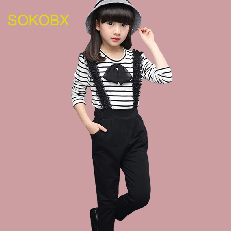 SOKOBX Girls Clothes Set Teenage Striped Shirt+ Jumpsuit 2 PCS Kids Tracksuits Autumn Spring Kids Clothes For Girls 8 10 12 Year
SOKOBX Girls Clothes Set Teenage Striped Shirt+ Jumpsuit 2 PCS Kids Tracksuits Autumn Spring Kids Clothes For Girls 8 10 12 Year